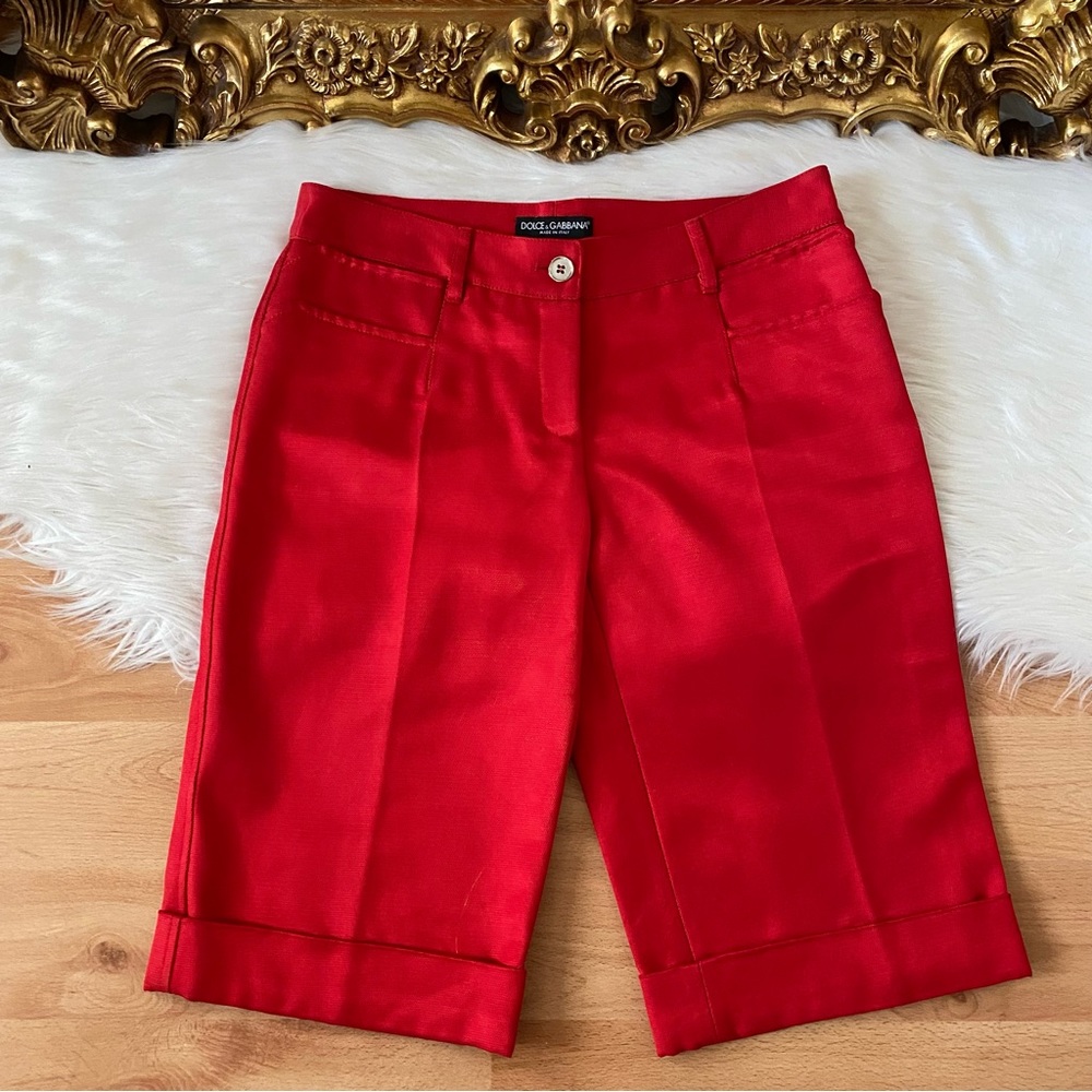 Dolce & Gabbana Bermuda Red Shorts